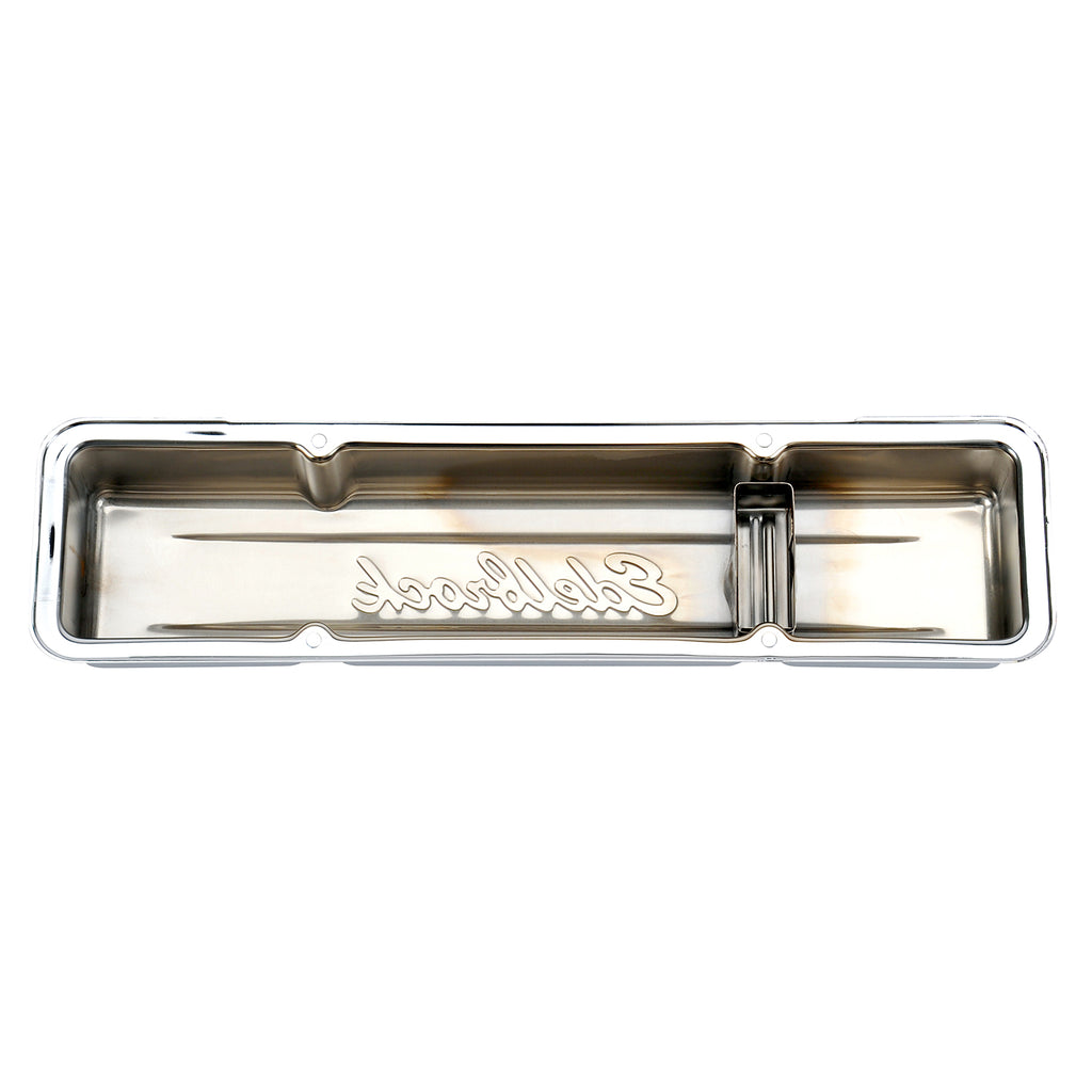 Edelbrock 4449 Signature Series Valve Covers, Chrome, Low Profile, Chevrolet 262-400, '59-'86 for Select Buick Century, Buick LeSabre, Buick Regal, Buick Skylark, Chevrolet Bel Air, Chevrolet Biscayne, Chevrolet Blazer, Chevrolet Brookwood, Chevrolet