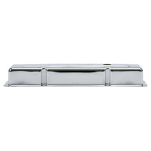 Load image into Gallery viewer, Edelbrock 4449 Signature Series Valve Covers, Chrome, Low Profile, Chevrolet 262-400, '59-'86 for Select Buick Century, Buick LeSabre, Buick Regal, Buick Skylark, Chevrolet Bel Air, Chevrolet Biscayne, Chevrolet Blazer, Chevrolet Brookwood, Chevrolet