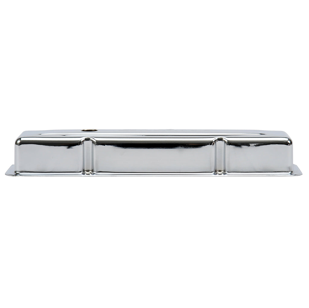 Edelbrock 4449 Signature Series Valve Covers, Chrome, Low Profile, Chevrolet 262-400, '59-'86 for Select Buick Century, Buick LeSabre, Buick Regal, Buick Skylark, Chevrolet Bel Air, Chevrolet Biscayne, Chevrolet Blazer, Chevrolet Brookwood, Chevrolet