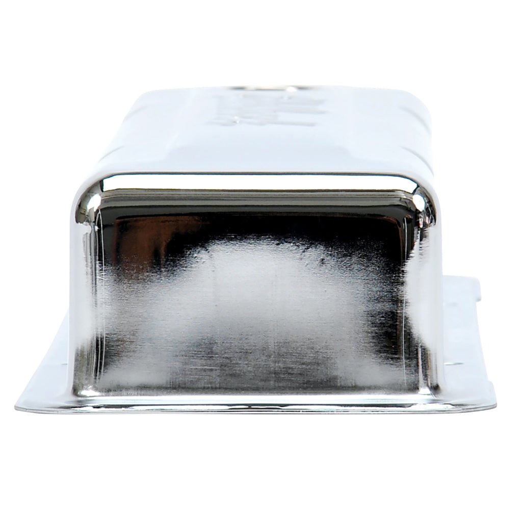 Edelbrock 4449 Signature Series Valve Covers, Chrome, Low Profile, Chevrolet 262-400, '59-'86 for Select Buick Century, Buick LeSabre, Buick Regal, Buick Skylark, Chevrolet Bel Air, Chevrolet Biscayne, Chevrolet Blazer, Chevrolet Brookwood, Chevrolet