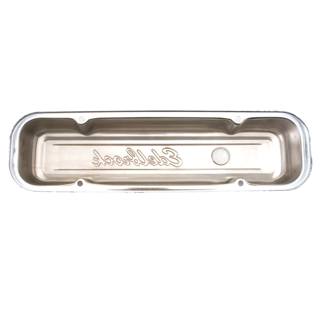Edelbrock 4456 Signature Series Valve Covers, Chrome, Low Profile, Pontiac 301-455 V8, '62-'79 for Select Buick Century, Buick LeSabre, Buick Regal, Buick Skylark, Oldsmobile Delta 88, Pontiac Bonneville, Pontiac Catalina, Pontiac Executive, Pontiac