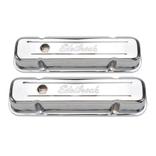 Load image into Gallery viewer, Edelbrock 4457 Signature Series Valve Covers, Chrome, Tall Profile, Pontiac 301-455 V8, '62-'79