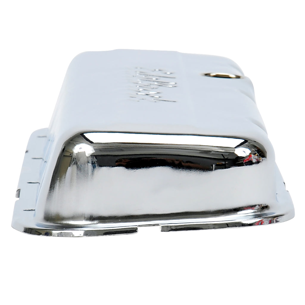 Edelbrock 4480 Signature Series Valve Covers, Chrome, Low Profile, Chevrolet 396-502, '65-Later for Select Chevrolet Bel Air, Chevrolet Biscayne, Chevrolet Blazer, Chevrolet Brookwood, Chevrolet C10, Chevrolet C10 Pickup, Chevrolet C10 Suburban,