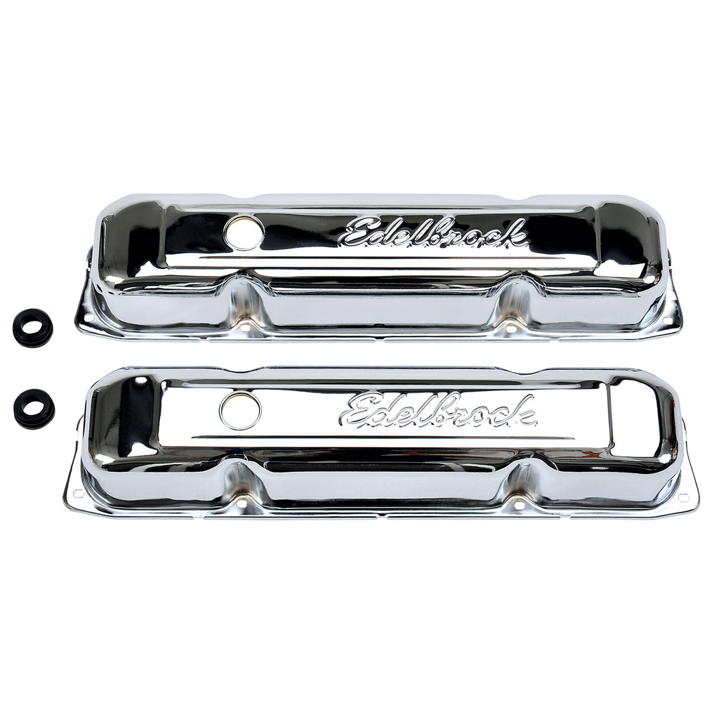 Edelbrock 4491 Signature Series Valve Covers for Chrysler 361-383-400-413-426-440 V8 for Select Chrysler 300, Chrysler Cordoba, Chrysler Imperial, Chrysler New Yorker, Chrysler Newport, Chrysler Town & Country, Dodge 330, Dodge 440, Dodge 880, Dodge B100