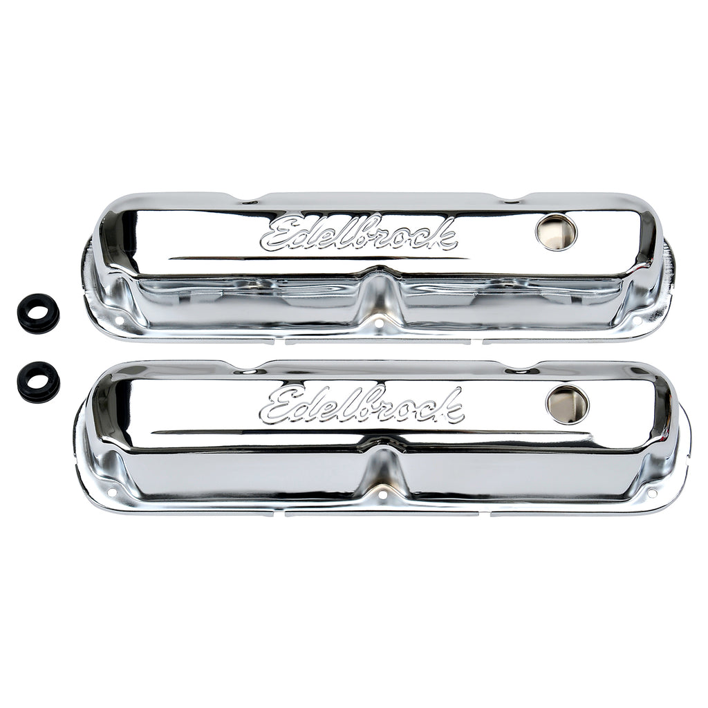 Edelbrock 4495 Signature Series Valve Covers for Chrysler 318-340-360 V8 65-91 for Select Chrysler Cordoba, Chrysler Fifth Avenue, Chrysler Imperial, Chrysler LeBaron, Chrysler New Yorker, Chrysler Newport, Chrysler Town & Country, Dodge A100, Dodge A100