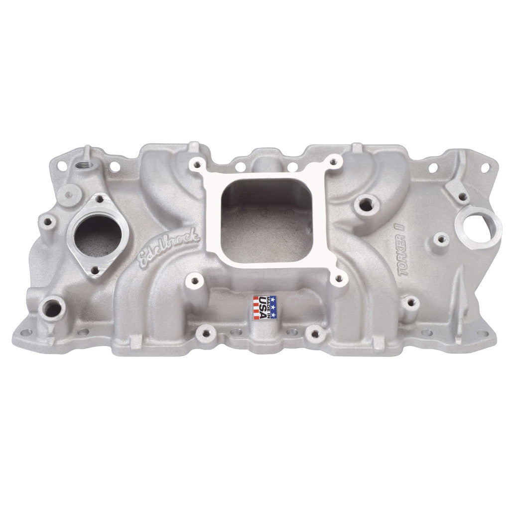 Edelbrock 5001 Torker II Intake Manifold Small-Block Chevy for Select Avanti II, Buick Century, Buick LeSabre, Buick Regal, Buick Skylark, Checker Aerobus, Checker Deluxe, Checker Marathon, Checker Taxicab, Chevrolet 3B, Chevrolet 3C, Chevrolet 3D,