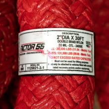 Load image into Gallery viewer, Factor 55 00561 EXTREME DUTY KINETIC ENERGY ROPE 2IN DIA X 30 FT