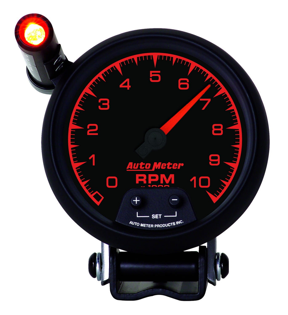 AutoMeter 5990 GAUGE, TACHOMETER, 3 3/4", 10K RPM, PEDESTAL W/ EXT. QUICK-LITE, ES