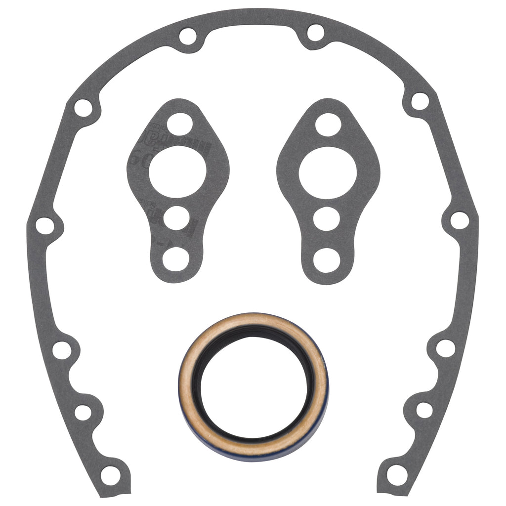 Edelbrock 6997 Front Timing Cover Gasket Set #6997 For Small-Block Chevy, With Front Seal for Select Buick Century, Buick LeSabre, Buick Regal, Buick Skylark, Chevrolet Bel Air, Chevrolet Biscayne, Chevrolet Blazer, Chevrolet Brookwood, Chevrolet C10,