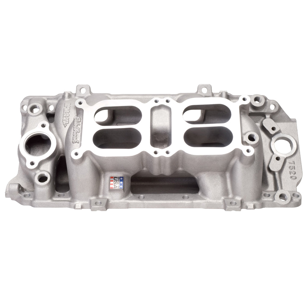 Edelbrock 7520 RPM Air-Gap Dual Quad Big Block Chevy Intake Manifold for Select Chevrolet Bel Air, Chevrolet Biscayne, Chevrolet Blazer, Chevrolet Brookwood, Chevrolet C10, Chevrolet C10 Pickup, Chevrolet C10 Suburban, Chevrolet C20, Chevrolet C20