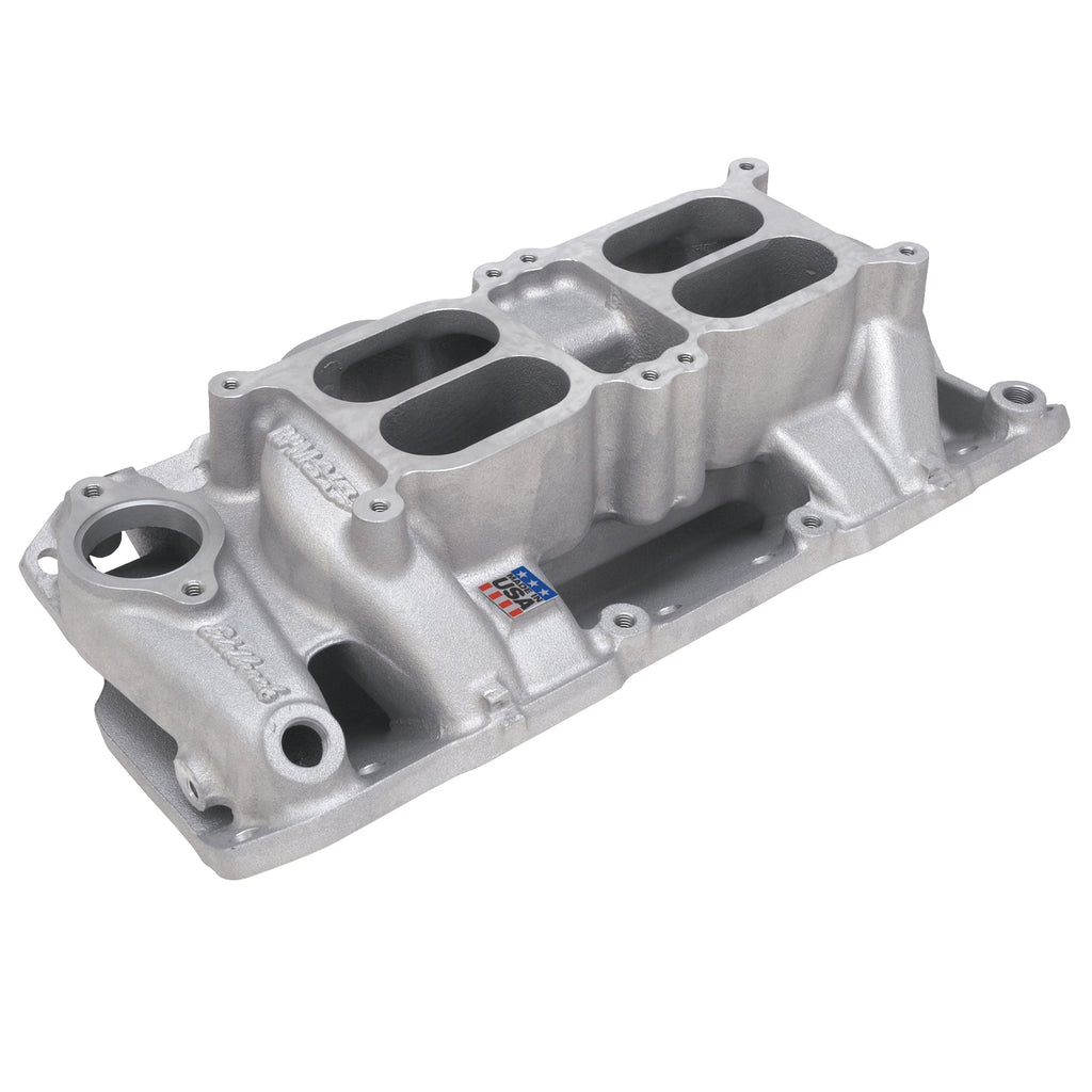Edelbrock 7525 Performer RPM AIR-Gap Small Block Chevy Dual-Quad Intake Manifold for Select Avanti II, Buick Century, Buick LeSabre, Buick Regal, Buick Skylark, Checker Aerobus, Checker Deluxe, Checker Marathon, Checker Taxicab, Chevrolet 3B, Chevrolet