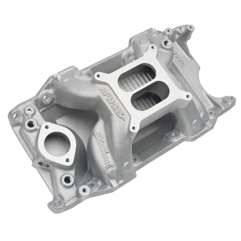 Edelbrock 7576 RPM Air-Gap Small Block Chrysler Intake Manifold for Select Bristol 408, Bristol 409, Bristol 410, Chrysler Cordoba, Chrysler LeBaron, Chrysler New Yorker, Chrysler Newport, Chrysler Town & Country, Dodge Aspen, Dodge B100, Dodge B100 Van,