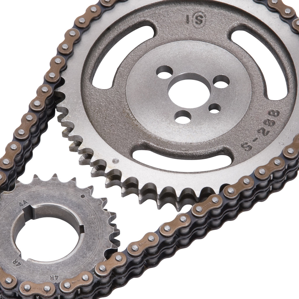 Edelbrock 7800 Performer-Link Adjustable True-Roller Timing Chain Set for Select Buick Century, Buick LeSabre, Buick Regal, Buick Skylark, Chevrolet Astro, Chevrolet Bel Air, Chevrolet Biscayne, Chevrolet Blazer, Chevrolet Brookwood, Chevrolet C10,