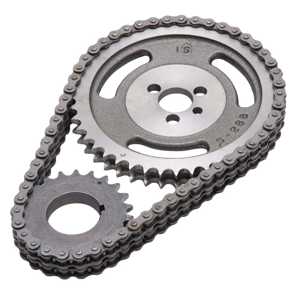 Edelbrock 7802 Performer-Link Adjustable True-Roller Timing Chain Set for Select Buick Century, Buick LeSabre, Buick Regal, Buick Skylark, Chevrolet Astro, Chevrolet Bel Air, Chevrolet Biscayne, Chevrolet Blazer, Chevrolet Brookwood, Chevrolet C10,