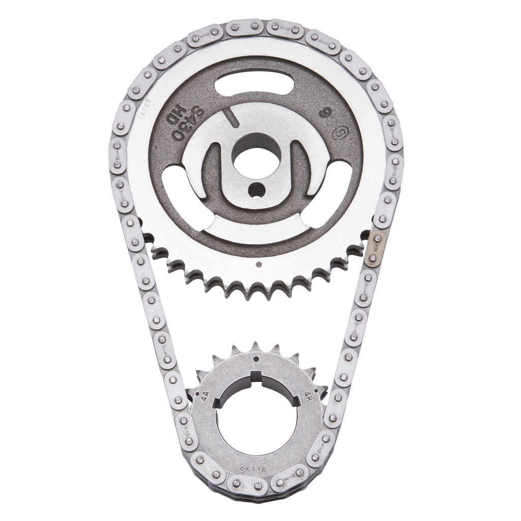 Edelbrock 7820 Performer-Link Adjustable True-Roller Timing Chain Set for Select Ford 300, Ford Bronco, Ford Country Sedan, Ford Country Squire, Ford Custom, Ford Custom 500, Ford E-100 Econoline, Ford E-100 Econoline Club Wagon, Ford E-150 Econoline,