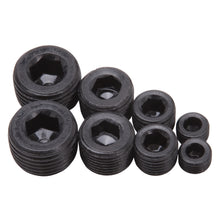 Load image into Gallery viewer, Edelbrock 8051 Socket Head Pipe Plugs in Black Finish - 1/8", 1/4", 3/8", 1/2" NPT (Qty 8)