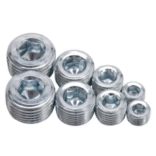 Load image into Gallery viewer, Edelbrock 8052 Socket Head Pipe Plugs in Anodized Finish - 1/8", 1/4", 3/8", 1/2" NPT (Qty 8)