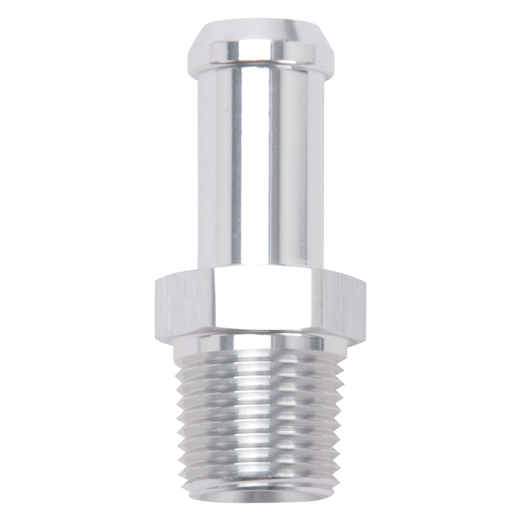 Edelbrock 8115 Heater Hose End Fitting - Straight with 3/8" NPT and 1/2" Barb.