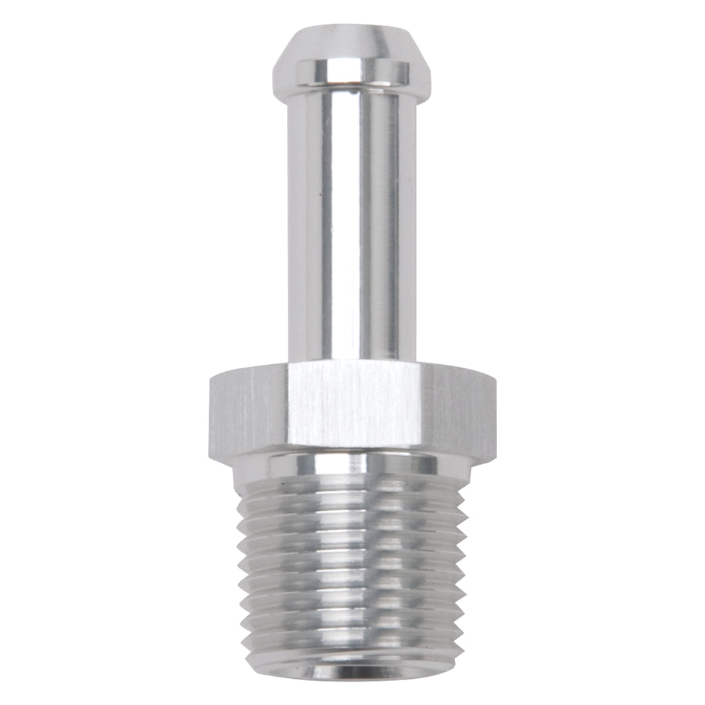 Edelbrock 8118 Heater Hose End Fitting - Straight with 3/8" NPT and 3/8" Barb.