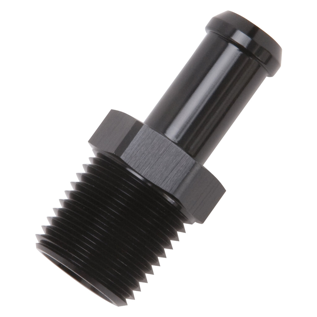 Edelbrock 8119 Heater Hose End Fitting - Straight with 1/2" NPT and 1/2" Barb.