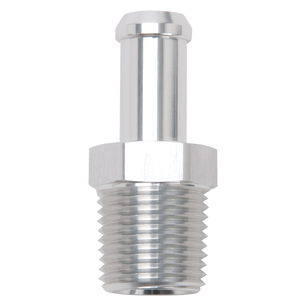 Edelbrock 8121 Heater Hose End Fitting - Straight with 1/2" NPT and 1/2" Barb.