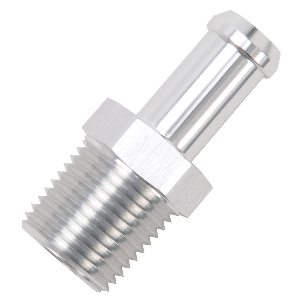 Edelbrock 8121 Heater Hose End Fitting - Straight with 1/2" NPT and 1/2" Barb.