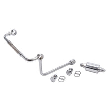 Load image into Gallery viewer, Edelbrock 8128 Chrome Dual-Feed Fuel Line Kit With Polished Filter