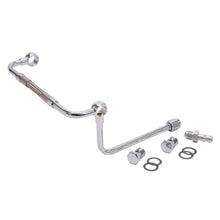 Load image into Gallery viewer, Edelbrock 8132 Chrome Dual-Feed Fuel Line Kit With No Fuel Filter And 3/8" Barbed End Inlet