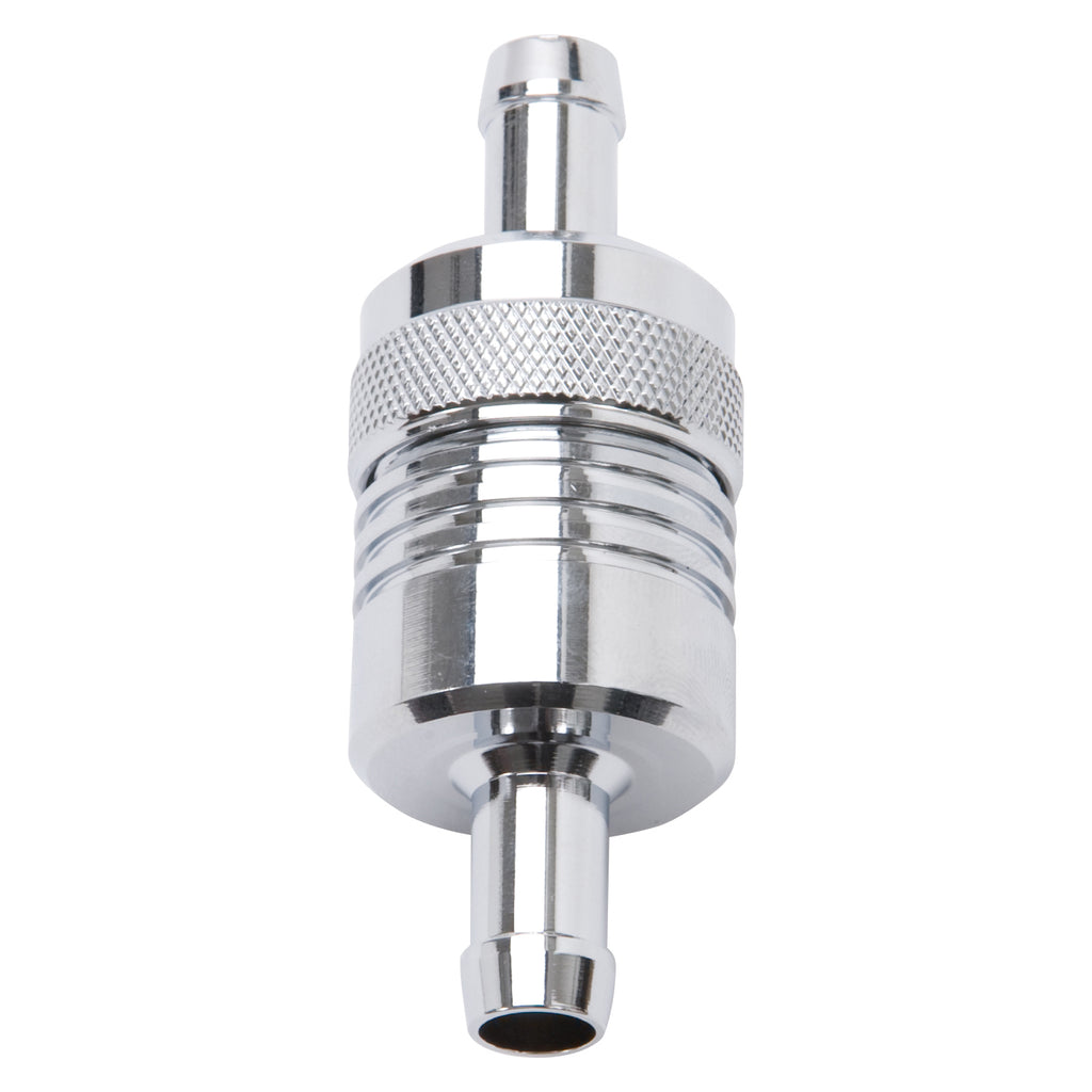 Edelbrock 8136 3" Aluminum Street Fuel Filter in Chrome Finish