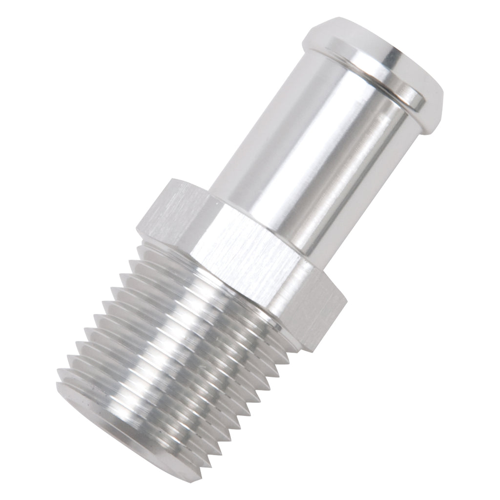 Edelbrock 8160 Heater Hose End Fitting - Straight with 1/2" NPT and 5/8" Barb.