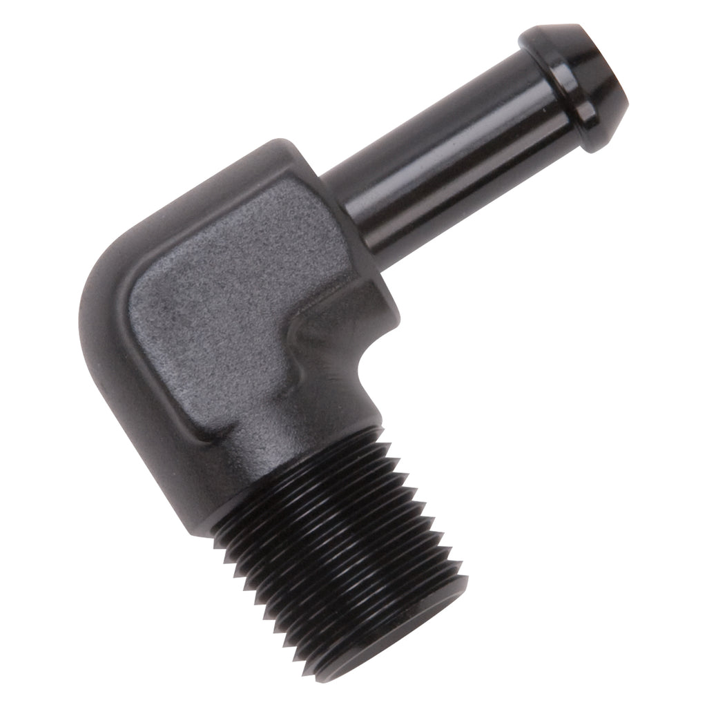 Edelbrock 8167 Heater Hose End Fitting - 90Â° with 3/8" NPT and 3/8" Barb
