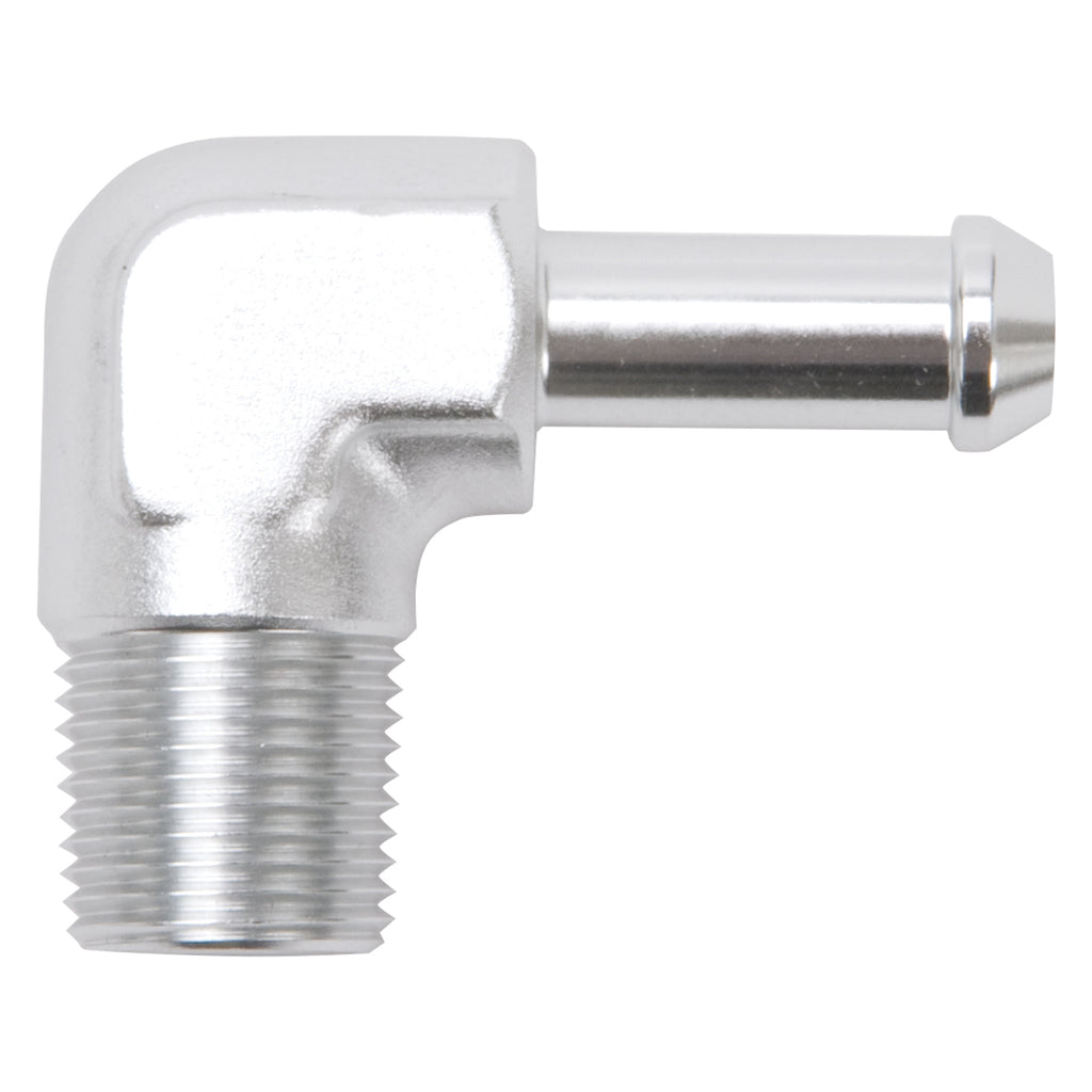 Edelbrock 8168 Heater Hose End Fitting - 90Â° with 3/8" NPT and 3/8" Barb