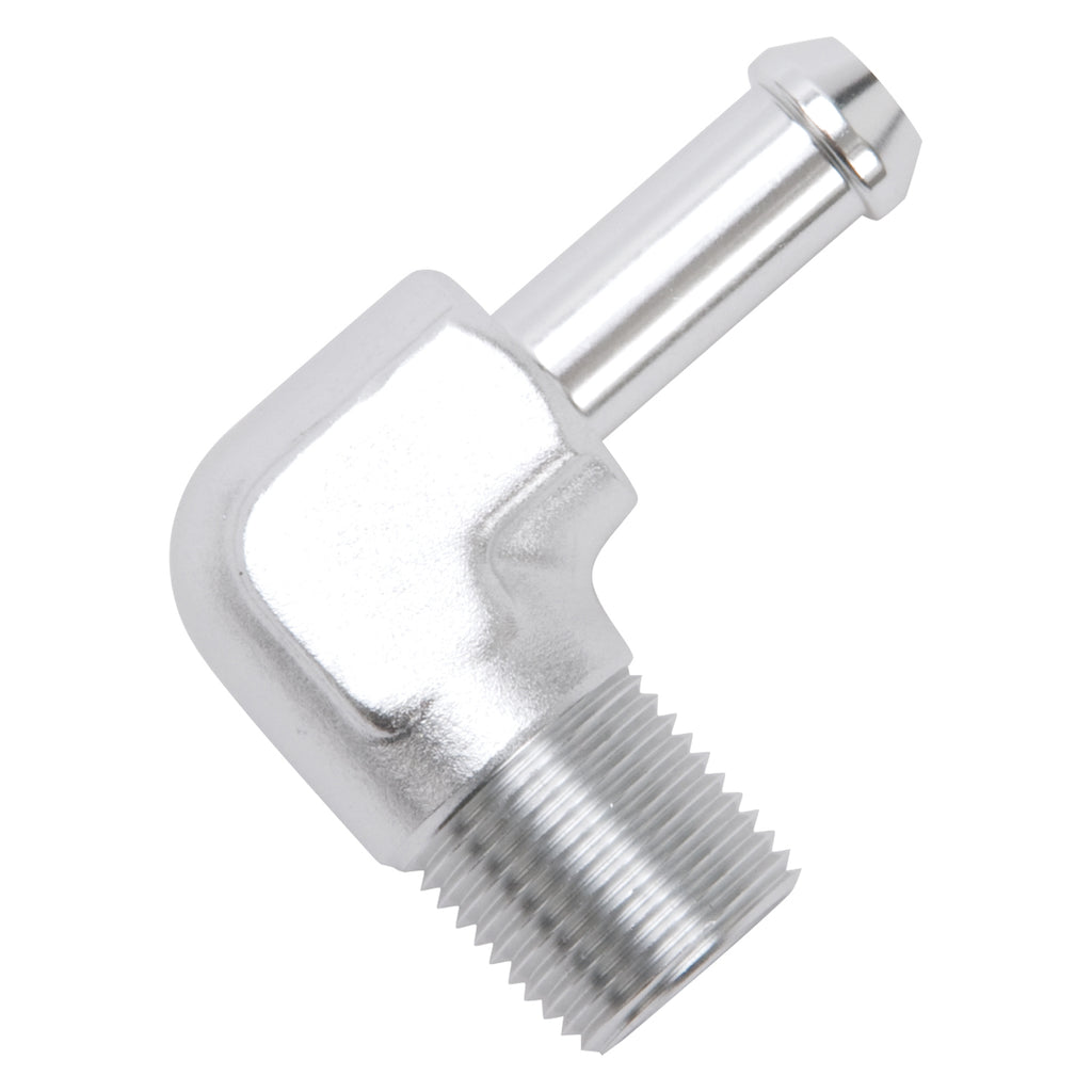 Edelbrock 8168 Heater Hose End Fitting - 90Â° with 3/8" NPT and 3/8" Barb