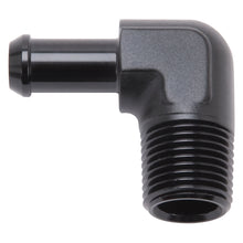 Load image into Gallery viewer, Edelbrock 8169 Heater Hose End Fitting - 90Â° with 1/2" NPT and 3/8" Barb.