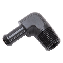 Load image into Gallery viewer, Edelbrock 8169 Heater Hose End Fitting - 90Â° with 1/2" NPT and 3/8" Barb.