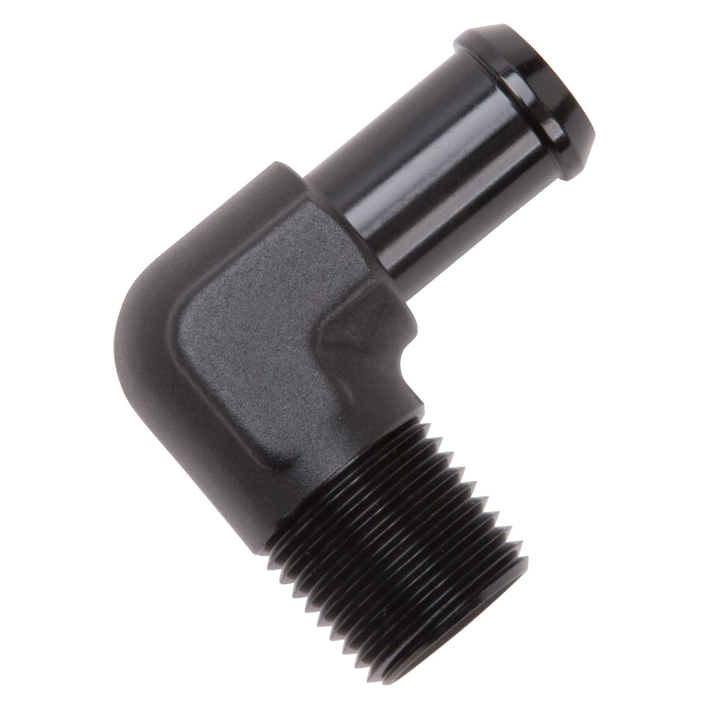 Edelbrock 8178 Heater Hose End Fitting - 90Â° with 1/2" NPT and 5/8" Barb.