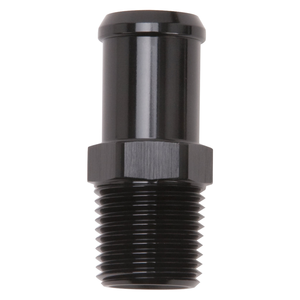 Edelbrock 8183 Heater Hose End Fitting - Straight with 1/2" NPT and 3/4" Barb.