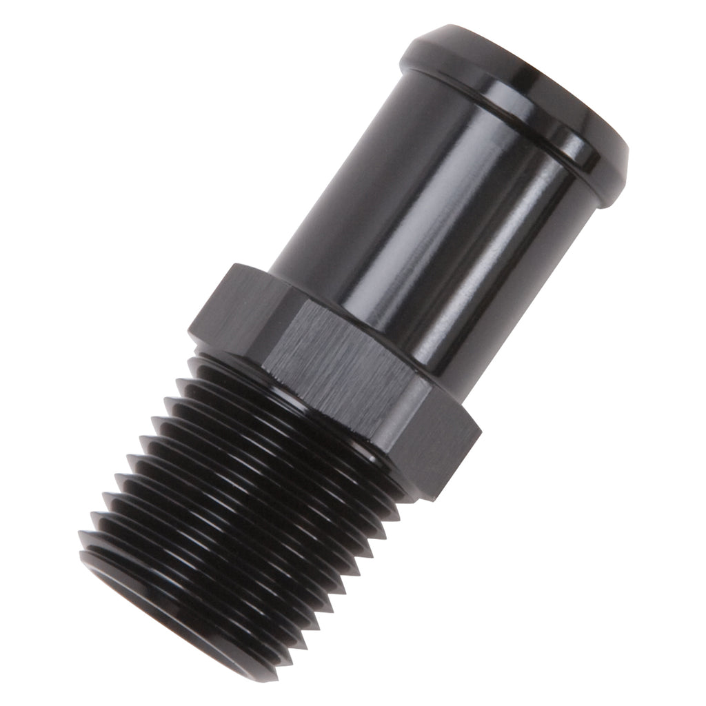 Edelbrock 8183 Heater Hose End Fitting - Straight with 1/2" NPT and 3/4" Barb.