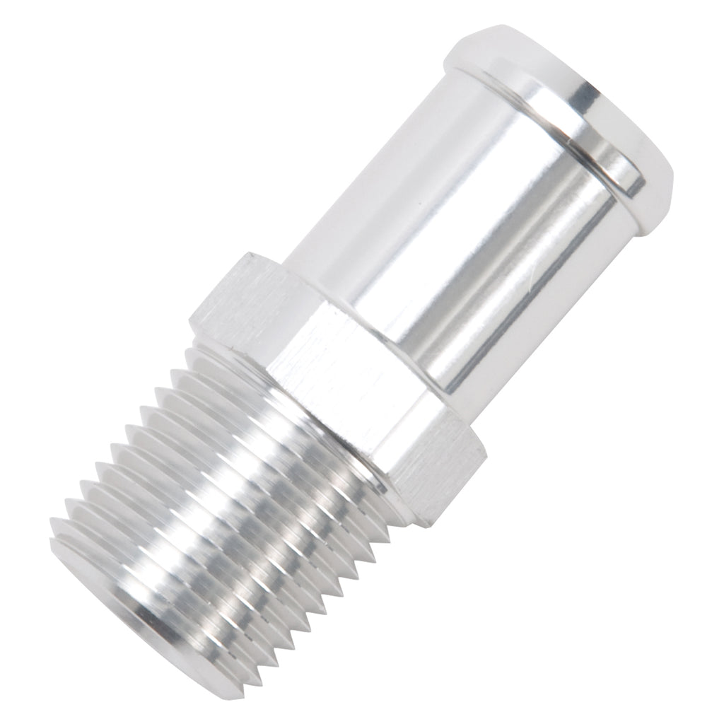Edelbrock 8184 Heater Hose End Fitting - Straight with 1/2" NPT and 3/4" Barb.
