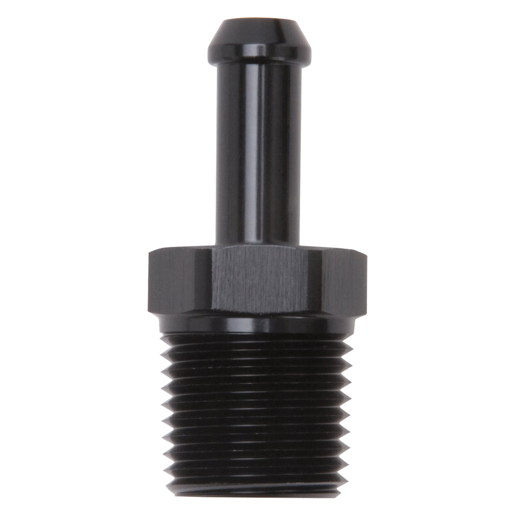 Edelbrock 8185 Heater Hose End Fitting - Straight with 1/2" NPT and 3/8" Barb.