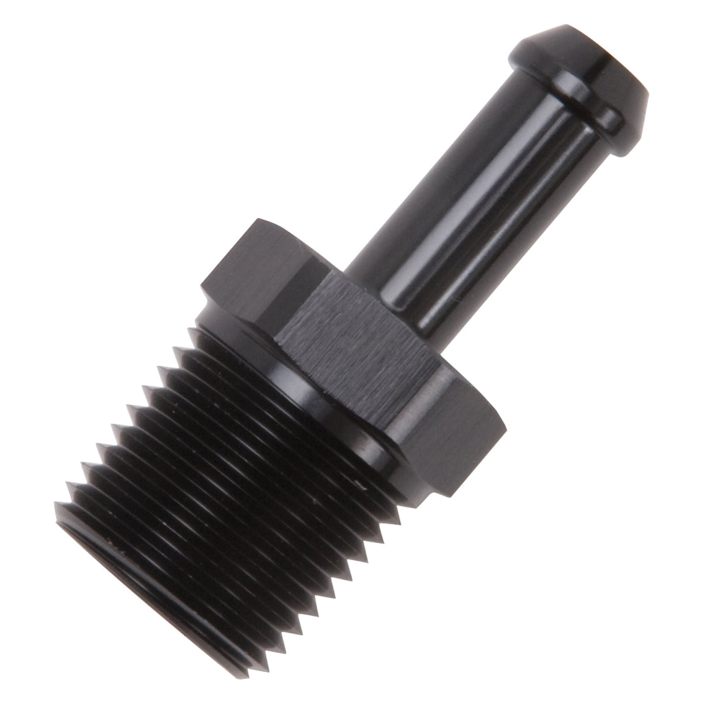 Edelbrock 8185 Heater Hose End Fitting - Straight with 1/2" NPT and 3/8" Barb.