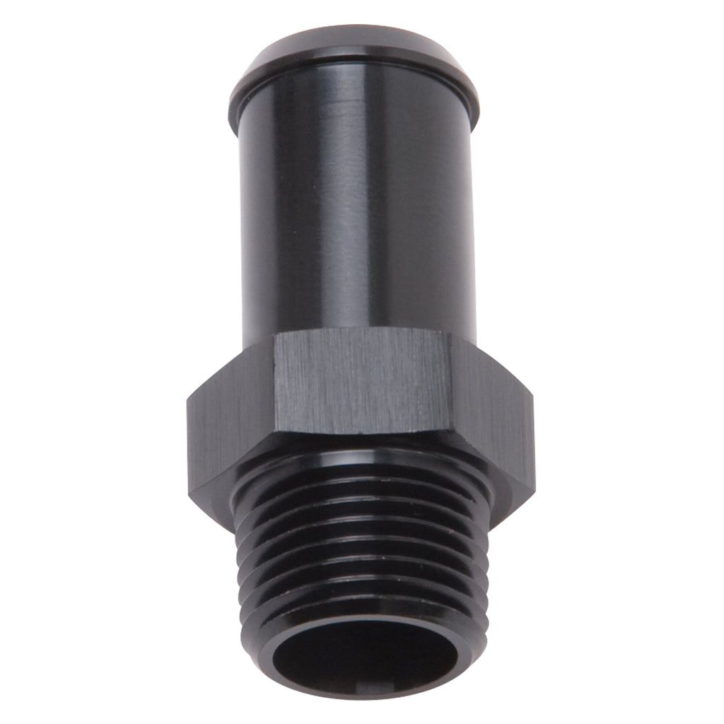 Edelbrock 8187 Heater Hose End Fitting - Straight with 3/8" NPT and 5/8" Barb.