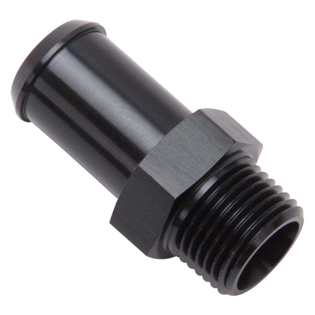 Edelbrock 8187 Heater Hose End Fitting - Straight with 3/8" NPT and 5/8" Barb.