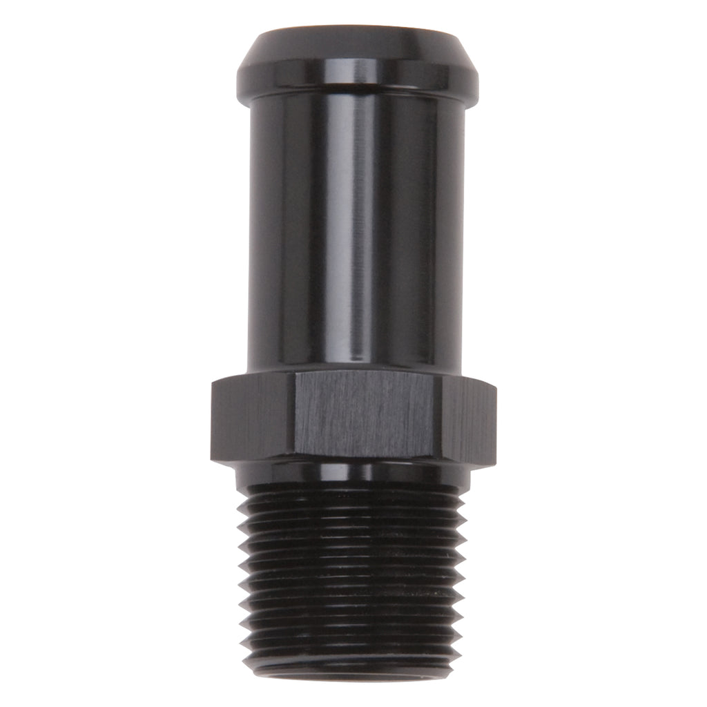 Edelbrock 8187 Heater Hose End Fitting - Straight with 3/8" NPT and 5/8" Barb.