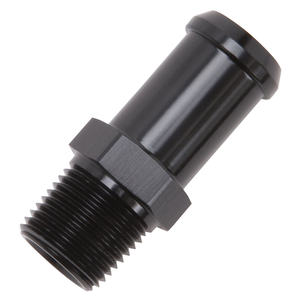 Edelbrock 8187 Heater Hose End Fitting - Straight with 3/8" NPT and 5/8" Barb.
