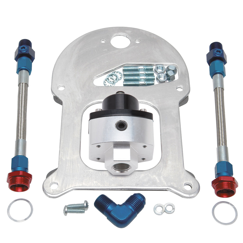 Edelbrock 8192 Fuel Pressure Regulator Kit - Single Regulator, Dual Outlet, Standard-Flange
