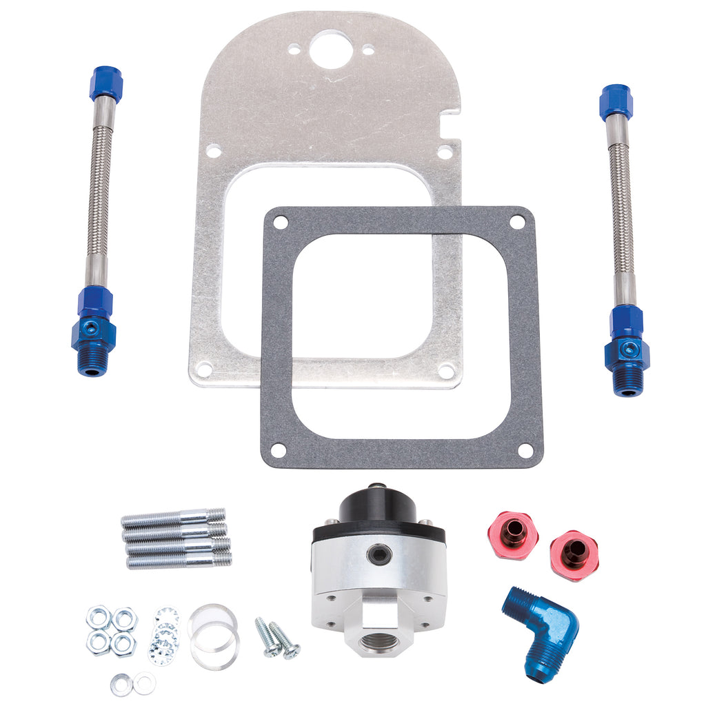 Edelbrock 8193 Fuel Pressure Regulator Kit - Single Regulator, Dual Outlet, 4500 Flange