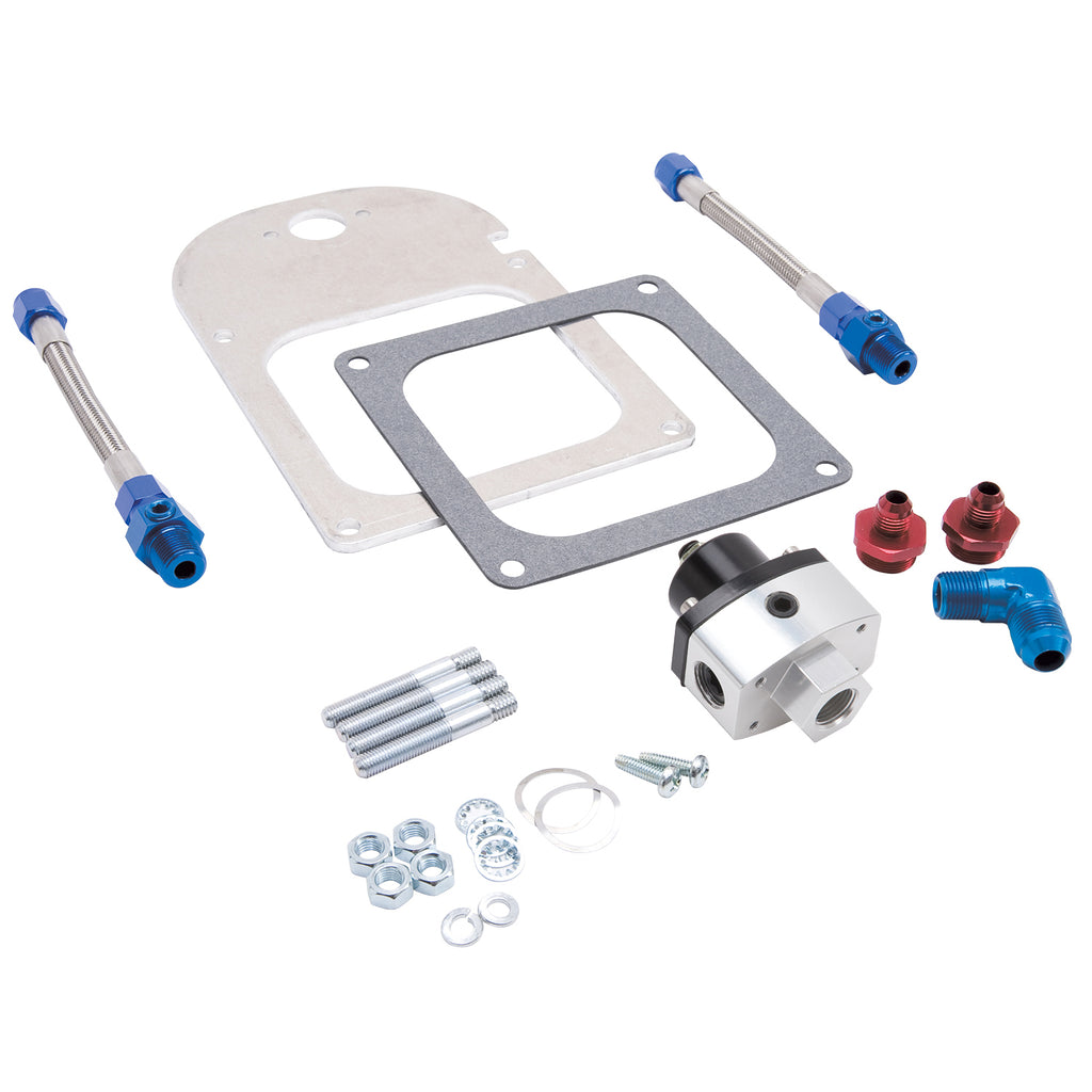 Edelbrock 8193 Fuel Pressure Regulator Kit - Single Regulator, Dual Outlet, 4500 Flange