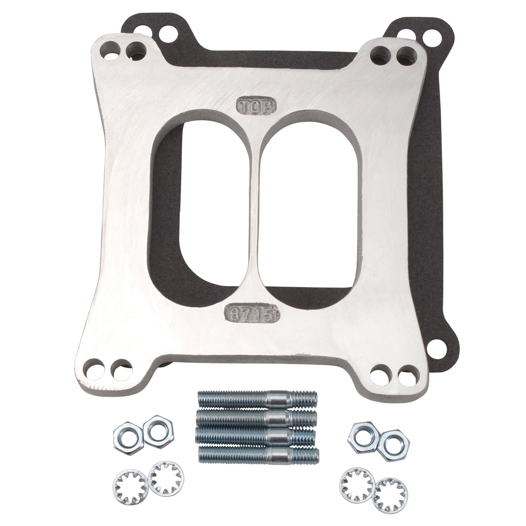 Edelbrock 8715 Carburetor Spacer #8715 Divided Center 1/2in Thick For 2-Plane Manifolds