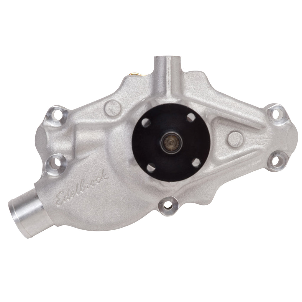 Edelbrock 8815 Water Pump for Small-Block 1984-91 350 c.i.d. Corvettes in Satin Finish (Short) for Select Chevrolet Corvette